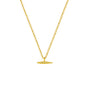A gold vermeil bar necklace on a fine belcher chain.