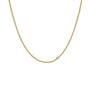 18k gold vermeil fine ball chain necklace with a 2mm lab diamond floating off centre