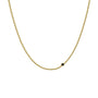 18k gold vermeil fine ball chain necklace with a 2mm black diamond floating off centre