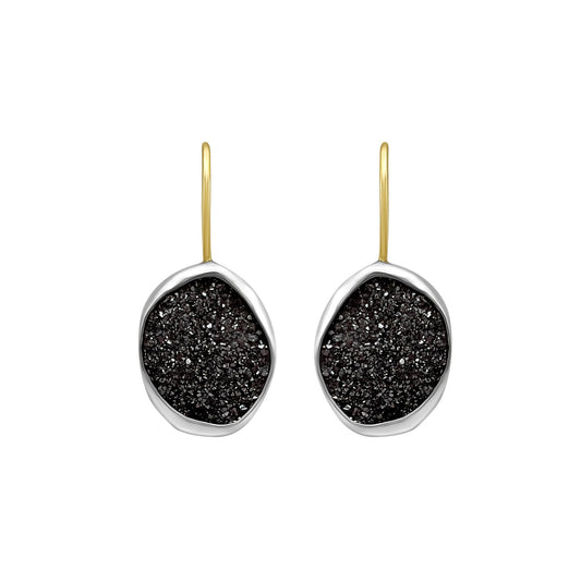 Black Druzy Earrings