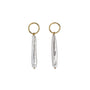 Statement freshwater stick pearls suspended from a gold fill circle stud