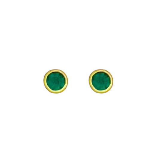 Green Agate Studs