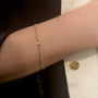 18k gold vermeil ball chain bracelets with micro white and black diamonds