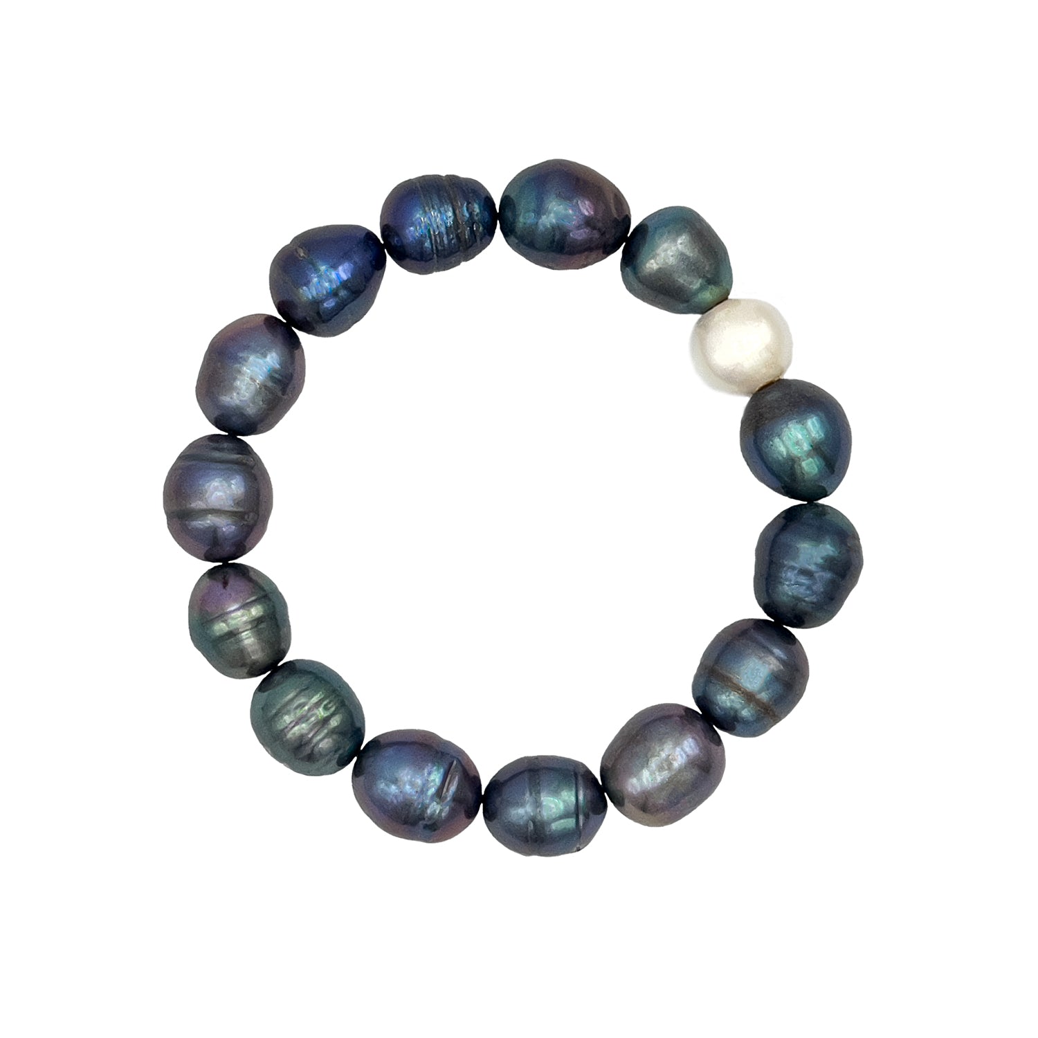 Petrol Blue Freshwater pearl bracelet