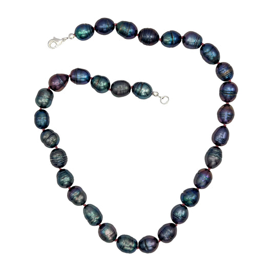 Petrol Blue Freshwater pearl necklace