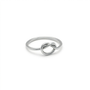 Delicate silver love knot ring  