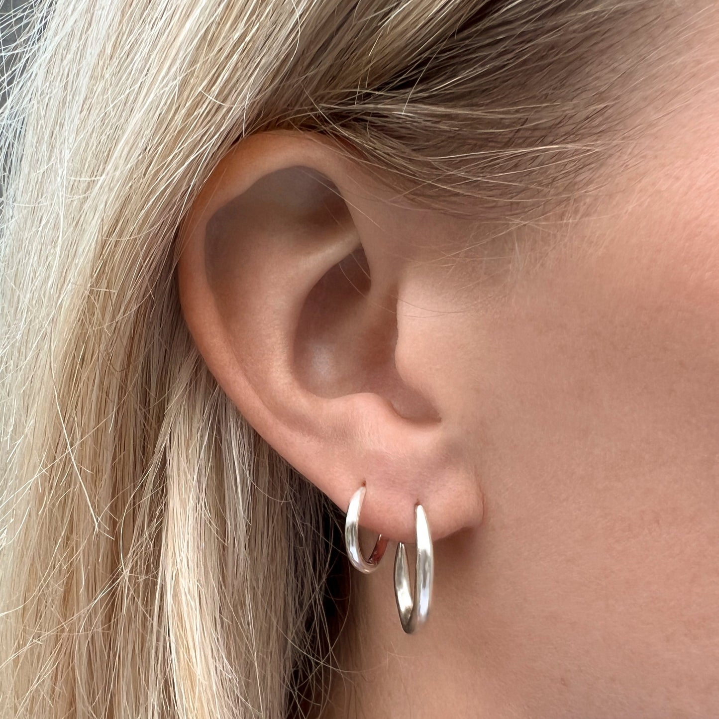 silver hoop earrings