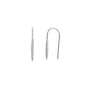 Pair of silver sleek earrings on a white background