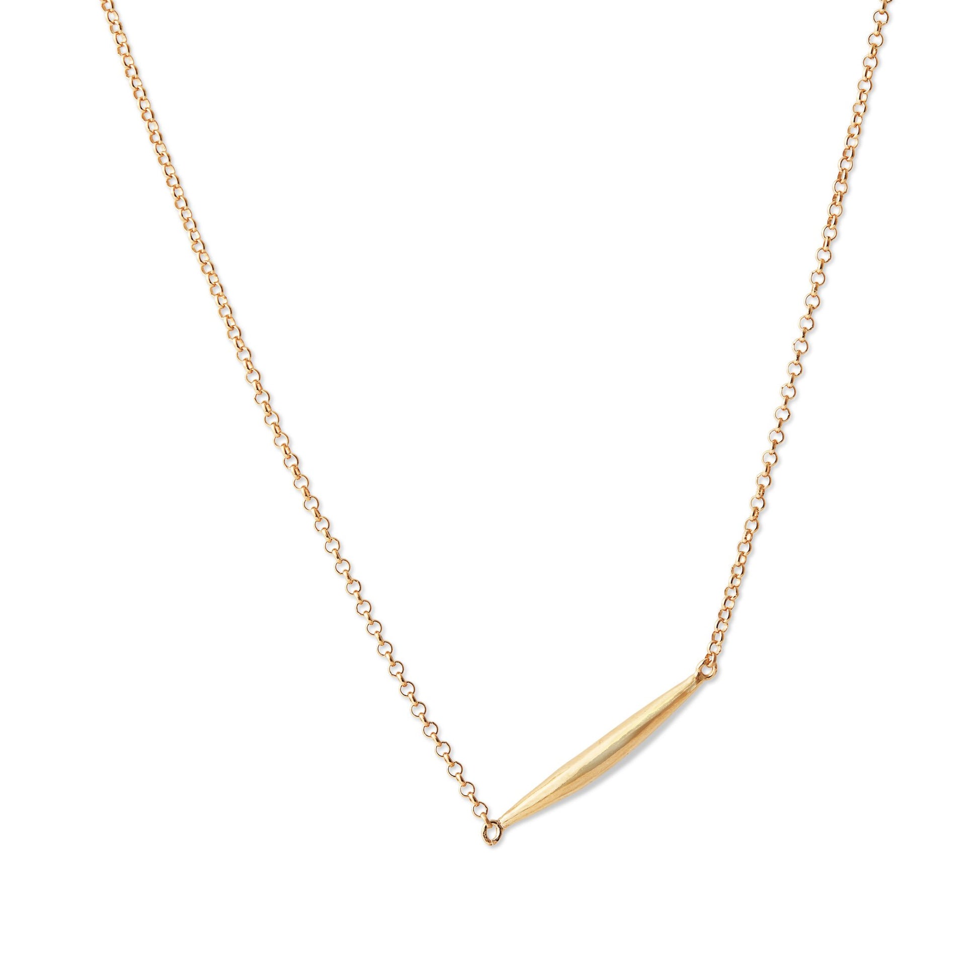 18k Gold vermeil bar necklace