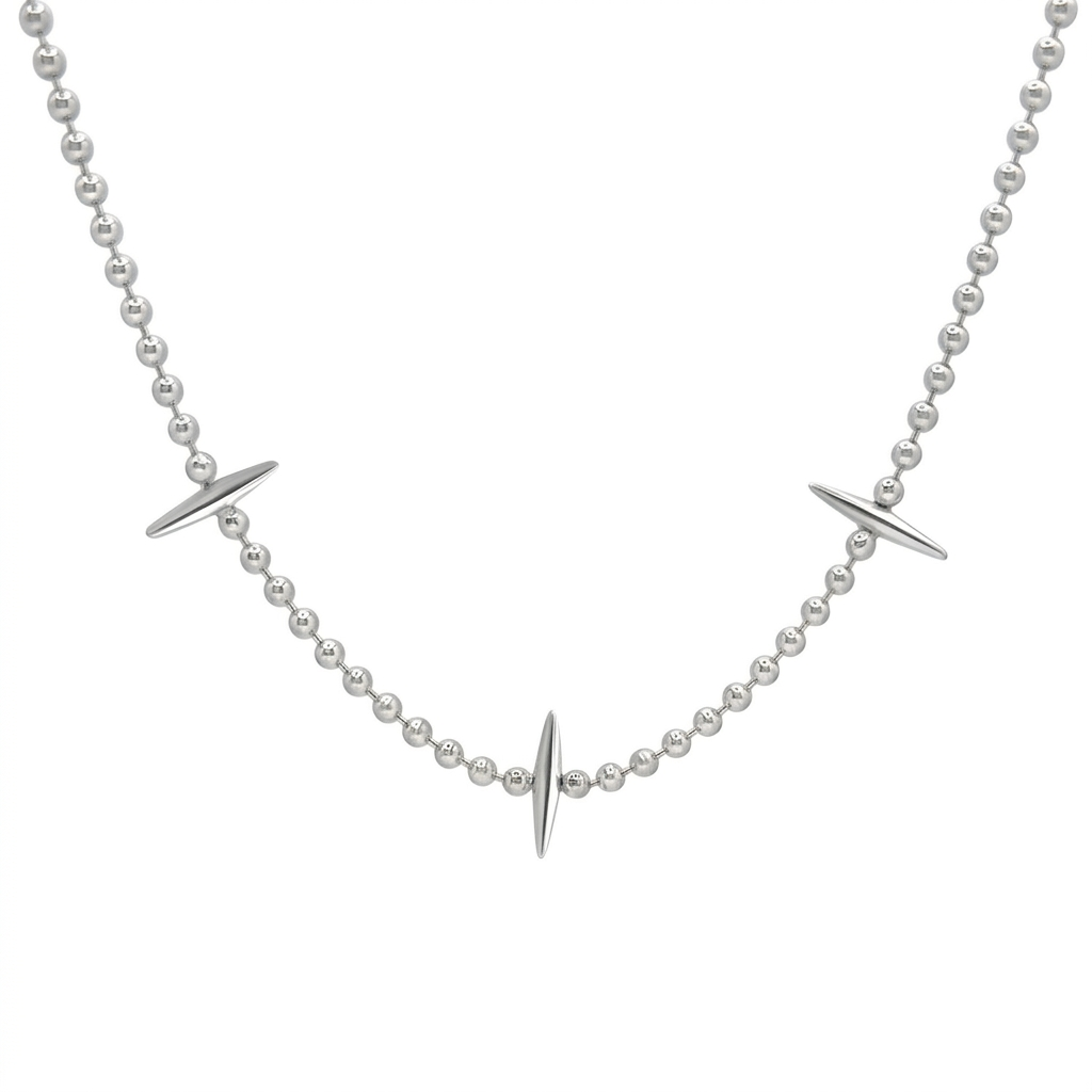 The Spike Trio Necklace Silver