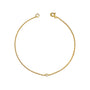 Gold vermeil ball chain  bracelet with a micro white lab diamond on a white background