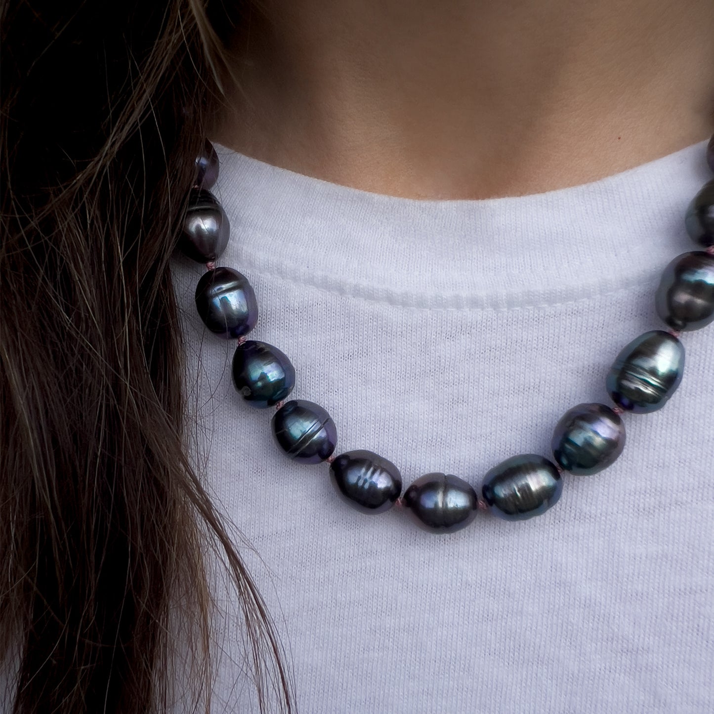 Petrol Blue Freshwater pearl necklace